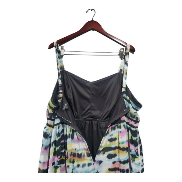 Torrid Plus Size Women's Rainbow Tie-Dye Sleeveless Maxi Dress Chiffon Size 20 - Picture 14 of 16